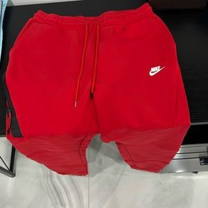 Red Nike Tech Fleece Joggers